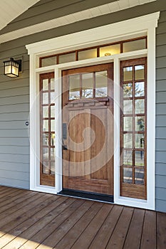 Exterior shot of a Wooden Front Door