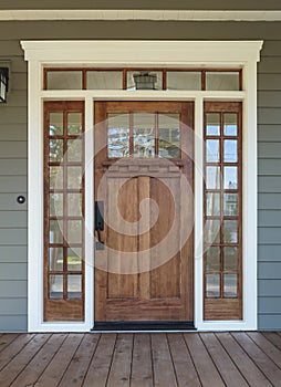 Exterior shot of a Wooden Front Door