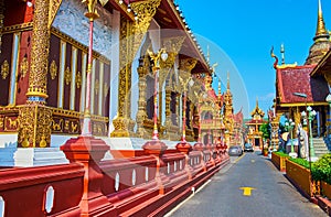 Exterior of the shrines in Wat Saen Muang Ma, Chiang Mai, Thailand