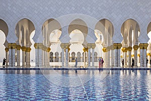 Exterior and side view of the Abu Dhabi`s Mosque - Sheikh Zayed Mosque