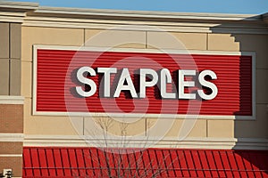 Exterior sign of Staples Office Retail Location