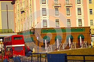 Exterior of a small English-style hotel and pub