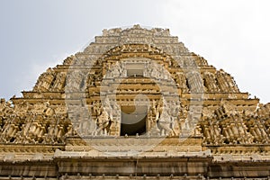 Exterior of the Sri Shveta Varahaswami temple in the garden of the Maharaja`s Palace in Mysore, Karnataka, India -