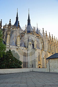 Exterior of St Barbara`s Church, Kutna Hora, Czech Republic