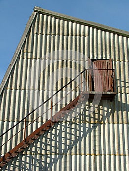 Exterior staircase on building