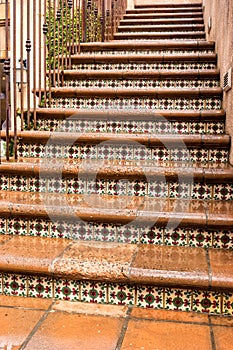 Exterior stairway, Tlaquepaque in Sedona, Arizona photo