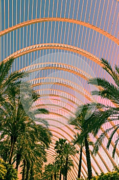 Exterior Structure of the Umbracle Modern Building with its greenery