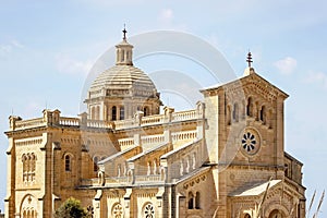 Exterior of Ta` Pinu National Shrine church in Gozo island Malta