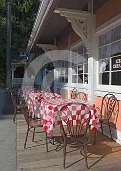 Exterior tables of a restaurant