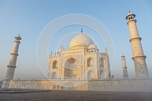 Exterior of the Taj Mahal in the early morning, Agra, Uttar Pradesh, India