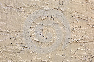 Exterior Tan Wall with Rough Stucco and Holes Texture