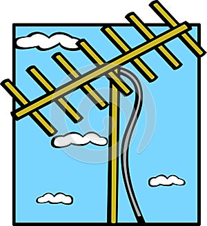 exterior television antenna vector illustration