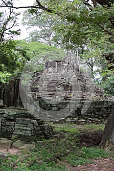 Exterior of temple in Angkor, Cambodia