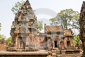 Exterior of Temple of Banteay Srei, Siem Reap, Cambodia