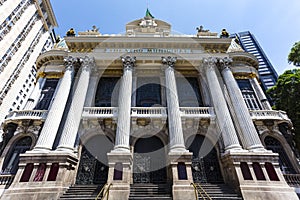 Exterior of the Theatro Municipal Municipal Theater in Rio de Janeiro, Brazil photo