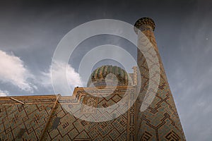 Exterior of Tilya Kori Mosque and Madrasah located in Registan Square