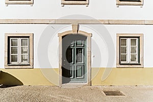 Exterior of traditional Torre de Moncorvo houses and streets, Portugal photo