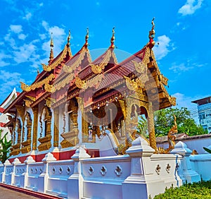 The Ubosot of Wat Saen Muang Ma, Chiang Mai, Thailand photo