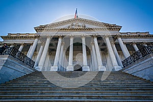 The exterior of the United States Capitol, in Washington, DC.