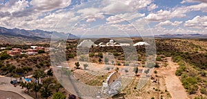 Exterior of the University of Arizona Science campus, Biosphere 2 in Oracle, Arizona.