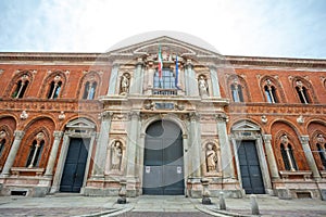 The exterior of the University of Milan. University of Milan is based in famous La Ca Granda