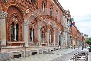 The exterior of the University of Milan. University of Milan is based in famous La Ca Granda