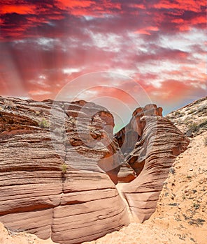 Exterior view of Antelope Canyon near Page, Arizona - USA