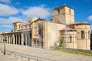 Exterior view of the basilica of Saint Vicente in Avila city, Spain