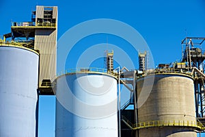 Exterior view of a cement factory