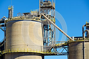 Exterior view of a cement factory