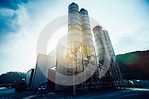 Exterior view of a cement factory