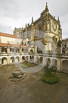 Exterior view of Chapter House, Templar Castle and the Convent of the Knights of Christ, founded by Gualdim Pais in 1160 AD, is a