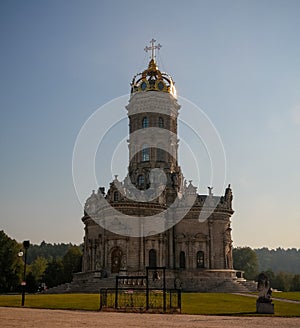 Exterior view of Church of Sign of Blessed Virgin in Dubrovitsy Znamenskaya church, Podolsk Moscow region, Russia