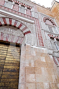 Exterior view and decorative detail from the magnificent Mosque of Cordoba
