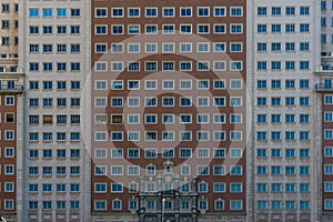 Exterior view of Edificio Espana Espana Building Located in Plaza de Espana Square in Gran via Street of Madrid, Spain photo