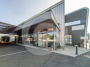 Exterior view of ER emergency room (Urgences) of LE MANS french Hospital, France