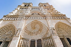 Exterior view of the famous Notre-Dame de Paris photo