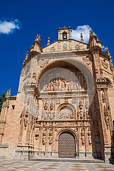 Historical Convent of San Esteban located in the Plaza del Concilio de Trento in the city of Salamanca built photo