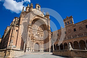 Historical Convent of San Esteban located in the Plaza del Concilio de Trento in the city of Salamanca built photo