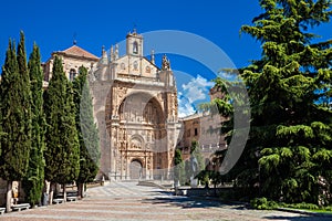 Historical Convent of San Esteban located in the Plaza del Concilio de Trento in the city of Salamanca built photo