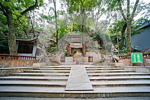 Exterior view of the hundred Buddha cave of Dinghu Mountain National Nature Reserve