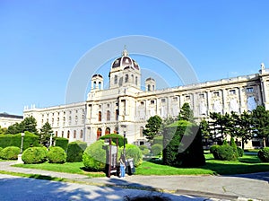 Exterior view of the Kunsthistorisches Museum in Vienna, Austria.