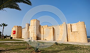 Exterior view of medieval historical fortress of Ribat of Monastir, Tunisia photo