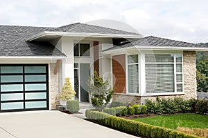 Exterior View of a Modern Designed Rancher Style House Home