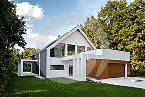 Modern house with garage, exterior view photo