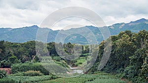 Exterior View of Mountains in Houn District, Oudomxay Province, Laos.