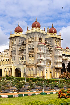 Exterior view of Mysore Maharaja palace in Karnataka, India