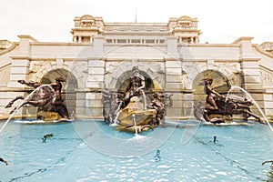 Exterior view of the Neptune Fountain of Library of Congress