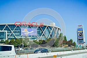 Exterior view of The Oracle Arena located in east San Francisco bay area;