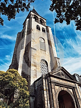 Exterior View of Saint germain churc Paris